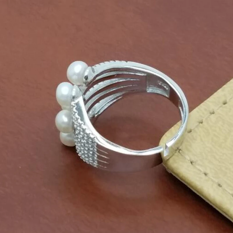 Женское кольцо из серебра 925 пробы с натуральным пресноводным жемчугом|adjustable rings
