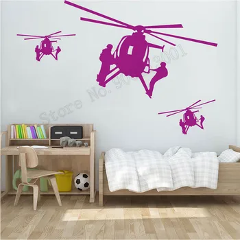 

Vinyl Art Removeable Poster Military Helicopters Wall Decoration Soldiers Planes Room Sticker International Ornament LY655