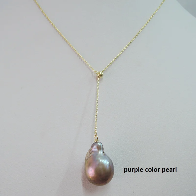 

100% nature freshwater pearl pendant necklace,925 silver chain-11-13 mm big baroque pearl pendant necklace,silver and gold color