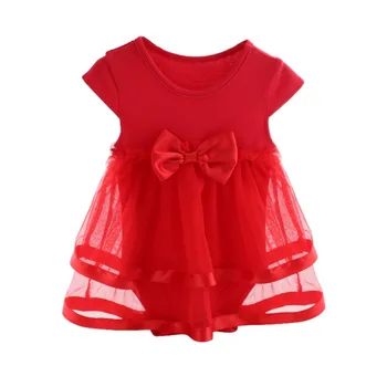 

2017 Summer Newborn Baby Dress Girls Jumpsuit Cotton Bow Baby Rompers For girls Kids Infant Clothes 0-2 Y P1