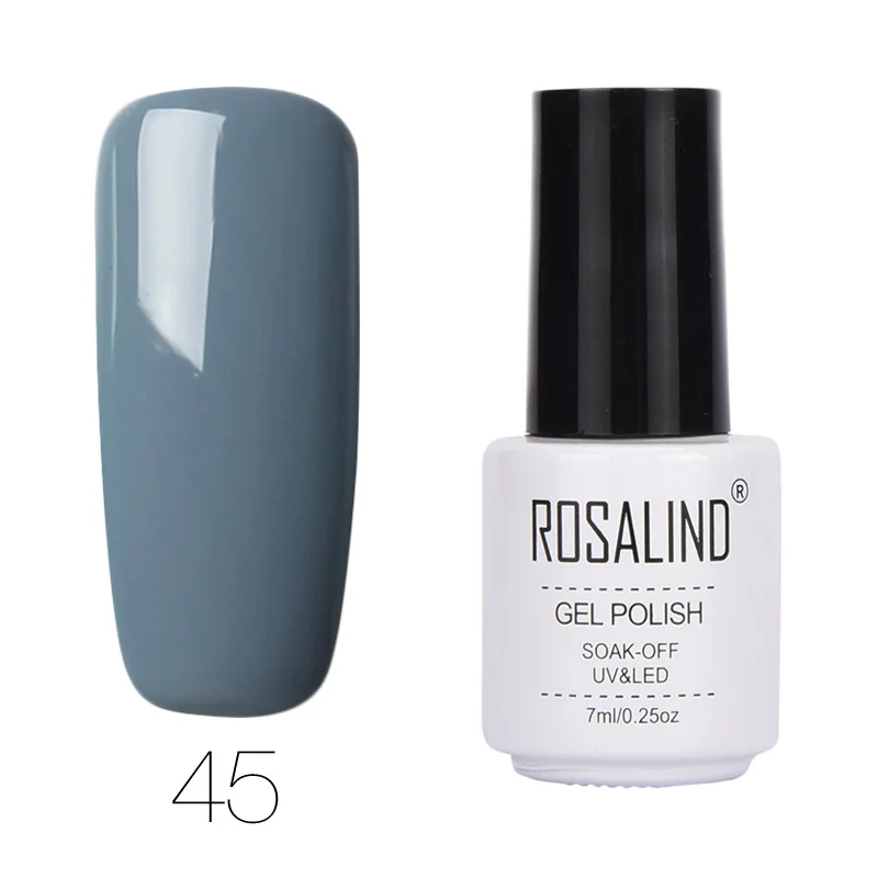 ROSALIND 7ML Gel Varnish Hybrid Nails Art Vernis Semi Перманентный гель для ногтей для ногтей для маникюра Замачивание верхнего базового белого геля - Цвет: 45