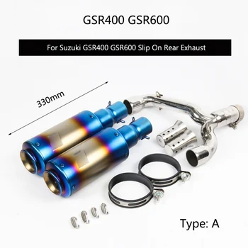 

For Suzuki GSR400 GSR600 Exhaust Pipe Motorcycle Mid Link Pipe Slip On 51 mm Muffler Tail Escape Removable DB Killer Left Right