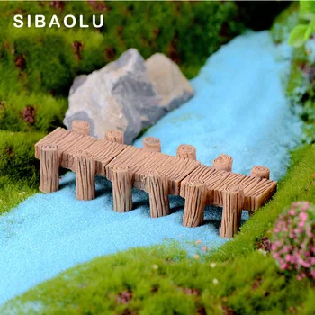 

Simulation Wooden Corridor on Water Miniature Figurine DIY Resin Accessories Doll building home Decoration Play house toys