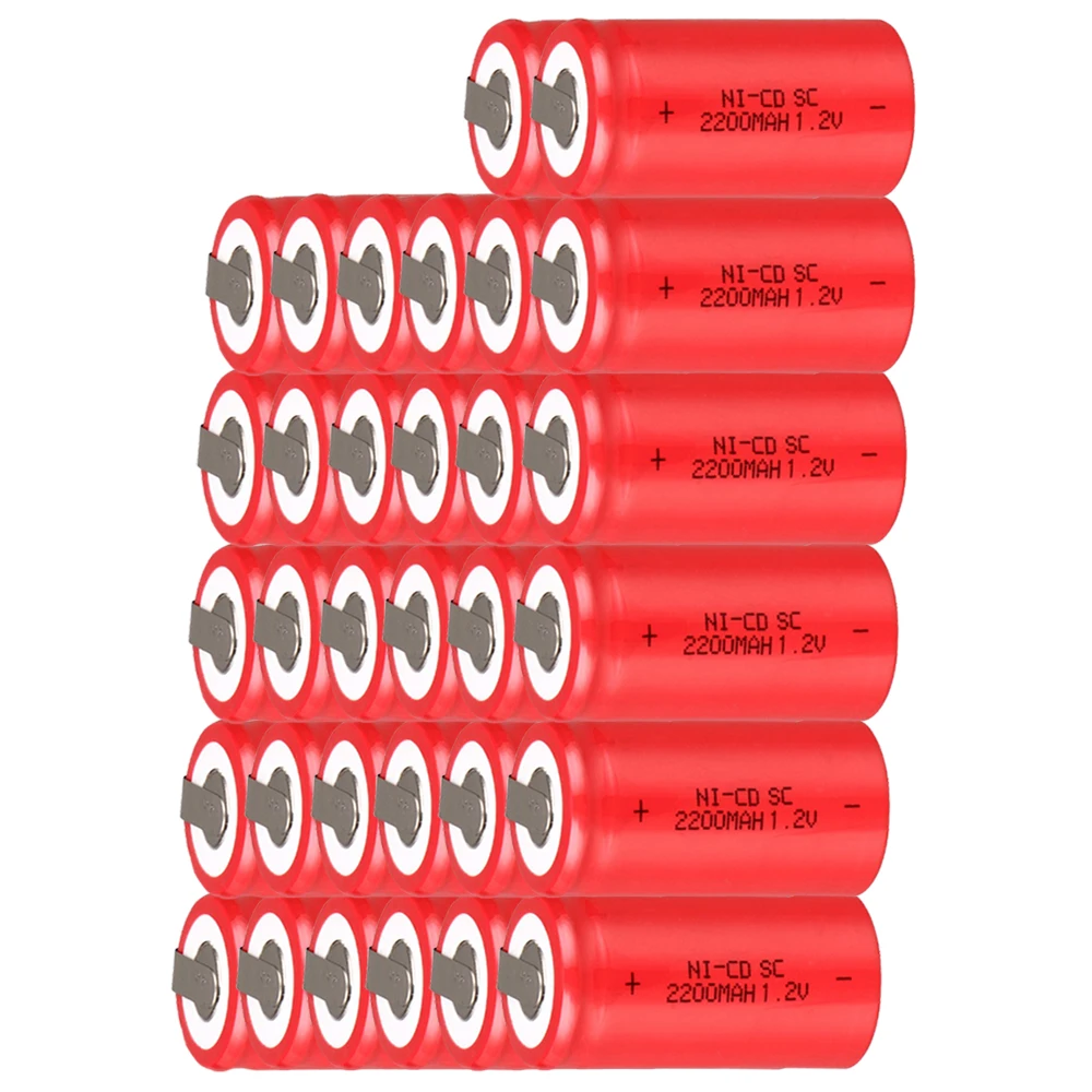 

Lowest price 32 piece SC battery 1.2v batteries rechargeable 2200mAh nicd battery for power tools akkumulator