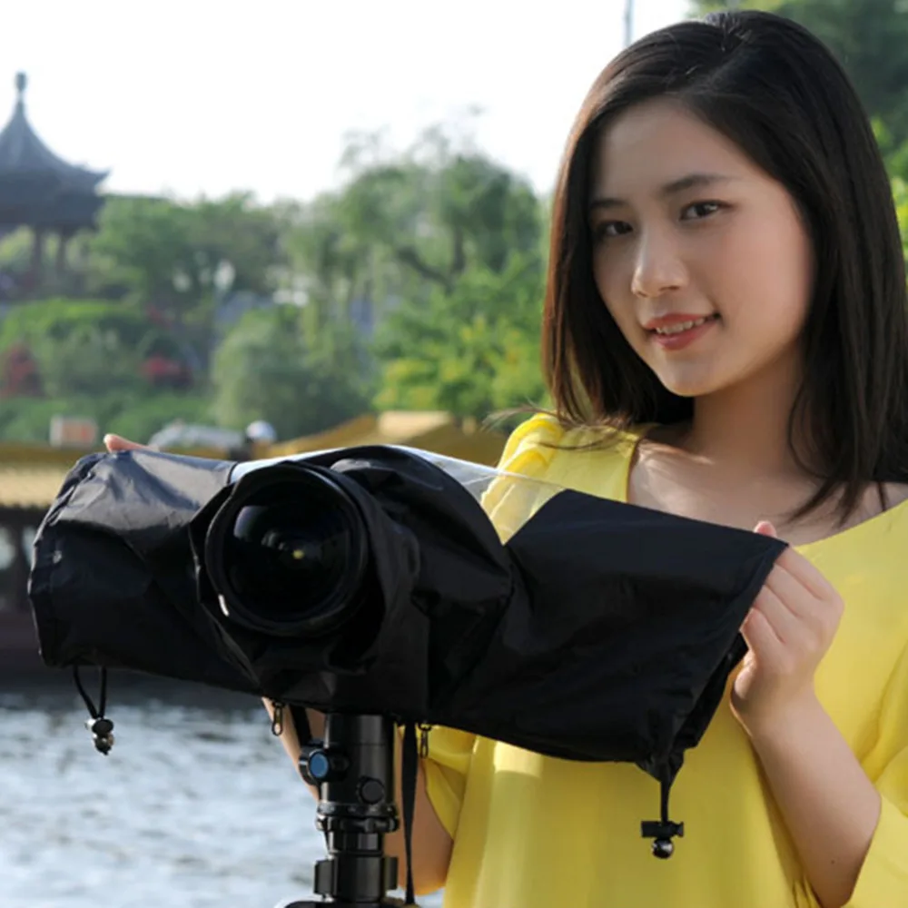 

Hot Practical Waterproof Rain Cover Dust Protection Rainproof for SLR DSLR Camera with Control Rope of Lens Length Wholesale