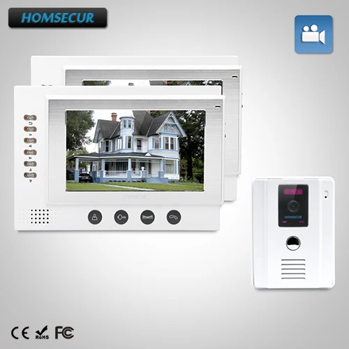 

HOMSECUR 7" Wired Hands-free Video&Audio Smart Doorbell+Outdoor Monitoring 1C2M: TC011-W Camera +TM701R-W Monitor