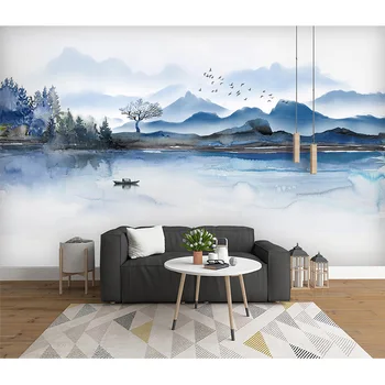 

Pastoral Wall Papers Ink Landscape Painting Mural Custom Photo Wallpaper 3D Hotel Home Decor Self Adhesive Vinyl/Silk Wallpaper