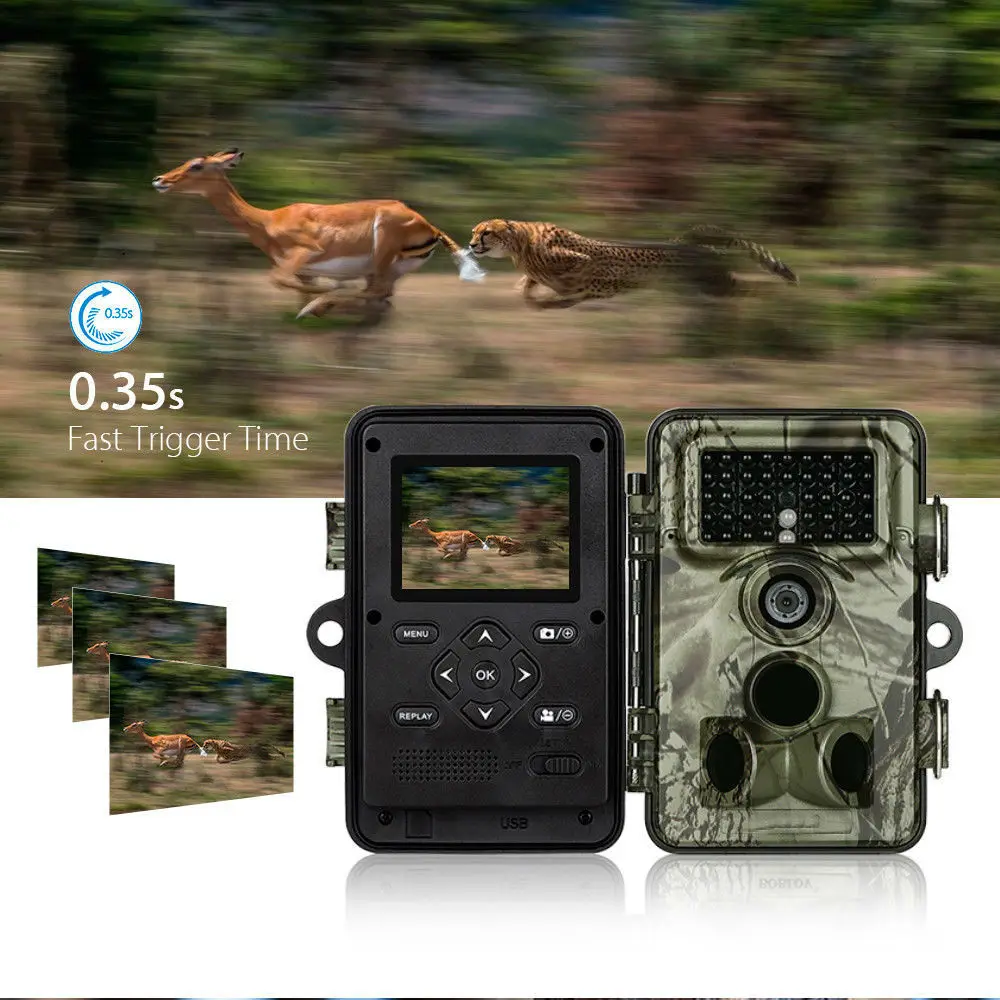 

PDDHKK 2.4” colour TFT LCD Screen Photo Trap 940nm Viewing Trail Camera 8MP Color CMOS Night Vision Hunting Traps Waterproof