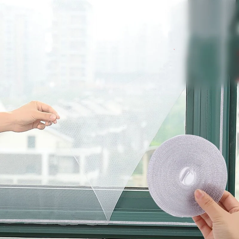 

Self-adhesive Door Window Mosquito Net Screen Insect Mesh with Velcro Splitter Room Divider Net for Screen Mosquito Net Window