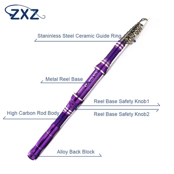 

ZXZ 2019 New 1.8m/2.1m/2.4m/2.7m/3m Fishing RodHigh Carbon Fiber Stainless Steel Fishing Rod Spinning Casting Lure Fishing Rod