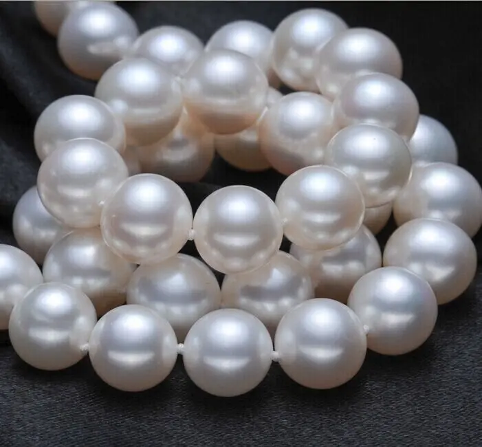 

10-11mm genuine south seas white pearl necklace 18inch 14KGP