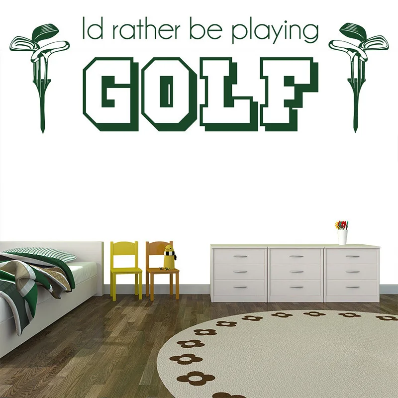 

Id Rather Be Playing GOLF Quote Sports Active Wall Sticker Vinyl Art Removable Poster Mural Decals Livingroom Decor LX87