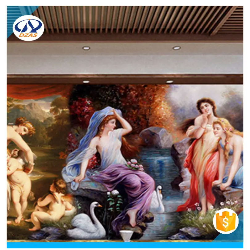 

DZAS LDX 2018 New 3D Large European Palace Classical Oil Painting Wallpaper
