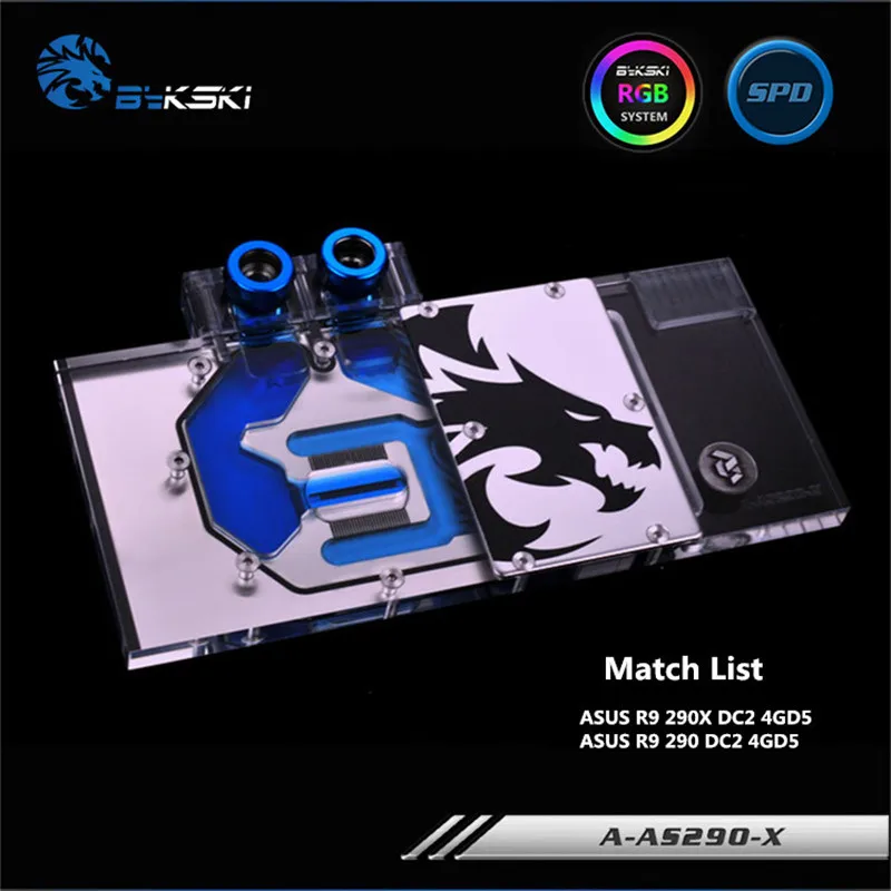 Ceny Bykski pełna zatoczka GPU blok wodny dla ASUS R9 390X290X290 karta graficzna RGB lub RBW A AS290 X