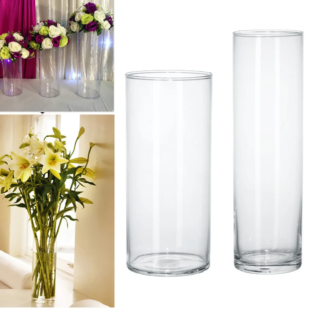 Acryl Zylinder Vase Klar Runde Kunststoff Hochzeit Tisch Blume Stander