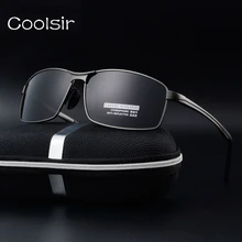 New 2017 coolsir plaza de marco de metal gafas de sol polarizadas de los hombres gafas de moda diseñador de la marca de conducción de viaje gafas de sol hombre