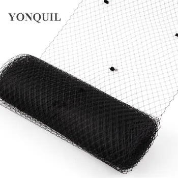 

Black dot birdcage veils 25 CM width make for wedding fascinator mesh DIY Hair accessory hat netting fabric material 5 yard/lot