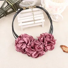 1 шт. модное винтажное богемное тканевое ожерелье-чокер с розами винтажное женское массивное ожерелье