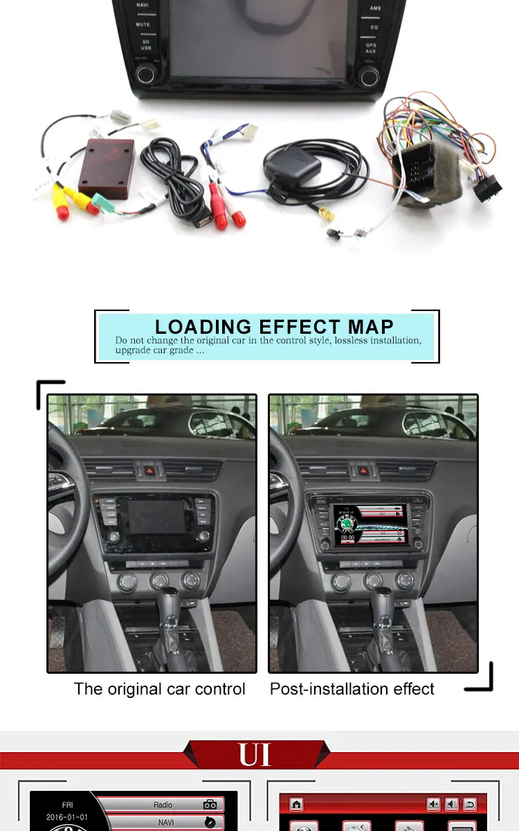Perfect LJDA One Din 8 Inch Car Multimedia Player For SKODA OCTAVIA 2013-2017 DVD Stereo GPS Navigation Radio Autoaudio Headunit Canbus 7
