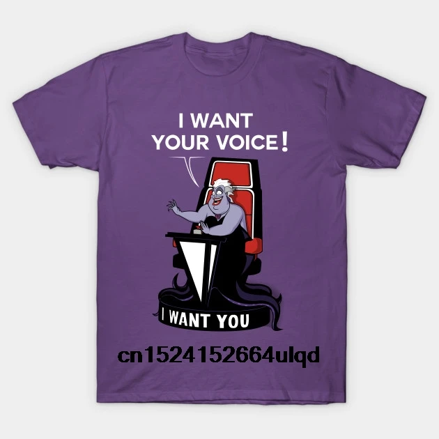 

100% Cotton O-neck Custom Printed Tshirt Men T shirt I want your VOICE! - Little Mermaid Women T-Shirt