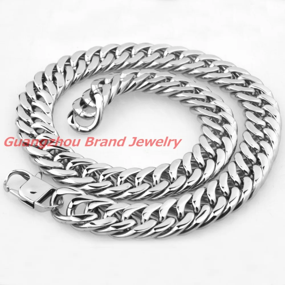 9/11/13mm Mens Chain Silver Gold Curb 316L Stainless Steel Necklace 18-36'' Gift 