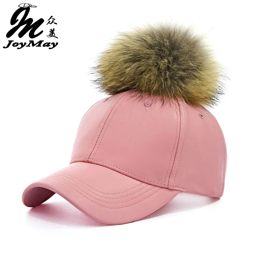 Buy 2016 New real fur pom pom cap for women Spring