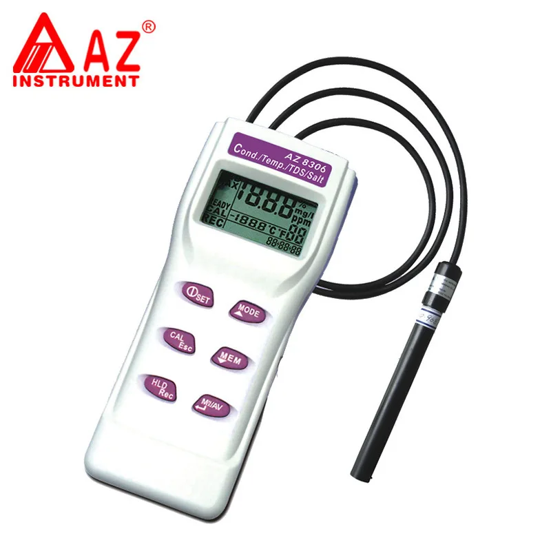 Портативный Цифровой Измеритель проводимости AZ8306 TDS соль Соленость тестер 0 ~ 19 99