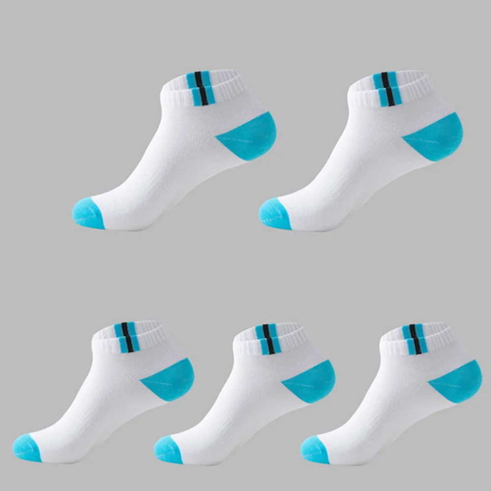 5 пар мужских носков на осень и лето, Классические дышащие хлопковые мужские короткие высококачественные носки, дезодорирующие мужские носки