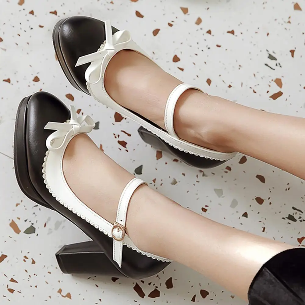 

SARAIRIS High Heels Pumps Woman Spring Cute Bukle Shoes Lovely High Heels Mary Janes Women Shoes Large Size 48