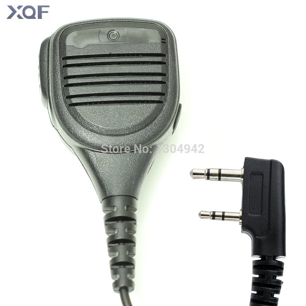 Сверхмощный плечевой дистанционный динамик микрофон PTT 2pin для Kenwood радио - Цвет: Черный