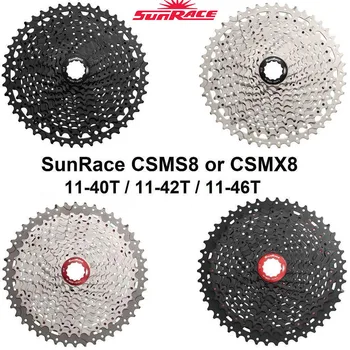 

SunRace CSMS8 CSMX8 11 Speed series Cassette Wide Ratio Mountain Bike Bicycle Cards type Flywheel 11-40T 11-42T 11-46T