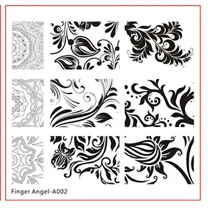 Finger Angel 1 шт. пластины для штамповки ногтей штамп изображения пластины Ловец снов Линия Дизайн DIY квадратный геометрический металлический шаблон для ногтей - Цвет: A002