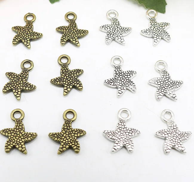 

Jewelry finding & components diy make up accessory Small starfish pendant double-sided starfish diy bracelet material 1182