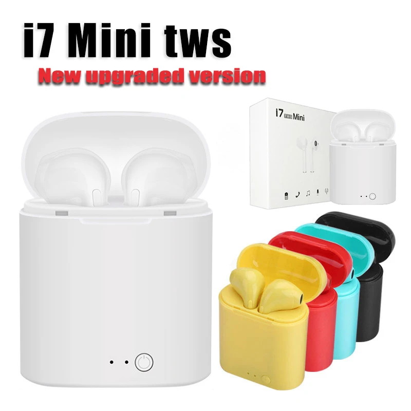 

New upgrade I7 mini Wireless Bluetooth Headphones colourful Portable Wireless bluetooth mini Earphones With Charge Box I7S TWS