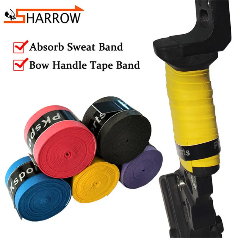 10/20pcs Bow Riser Absorb Sweat Band  Non-Slip Stretchy Handle Grip Tape Band Rope Wrap For Hunting Shooting Archery Accessories amasport 5 10pcs baseball bat grip tape high quality durable 1 1mm pu anti slip badminton overgrip for baseball accessories