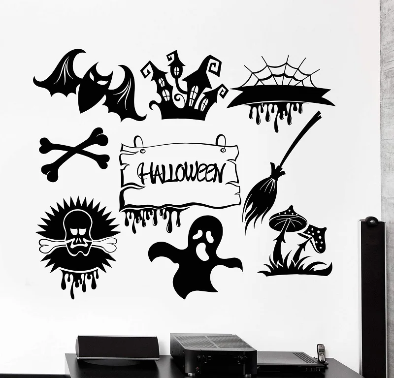 

Vinyl wall applique Halloween feast horror monster ghost sticker, holiday wall sticker, home living room decoration WSJ21