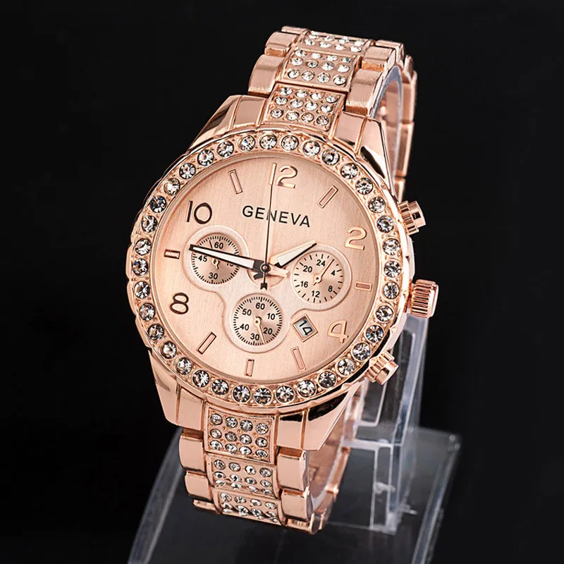 Geneva, Классические роскошные женские часы, стразы, модные женские часы, женские часы, часы, Relogio Feminino Reloj Mujer 40Q