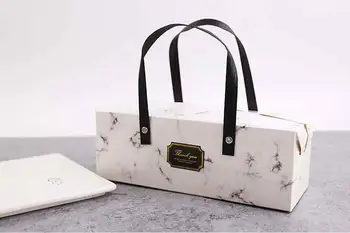 

25*9*9cm Potable marble Design Paper Cake Box Chocolate Party Cookies Box Gift Box 100pcs/lot Free shipping SN292