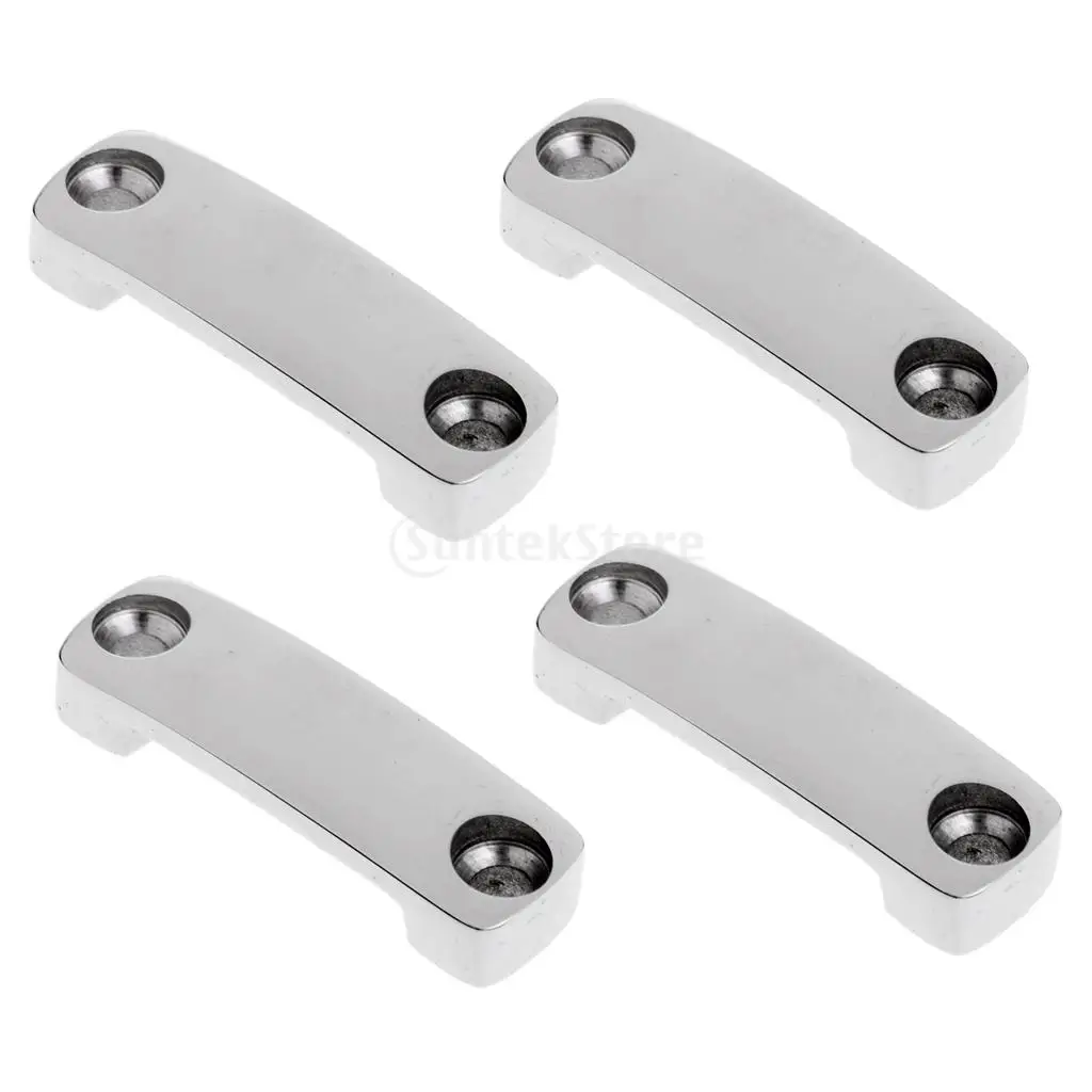 4Pcs High Polished Marine Grade 316 Stainless Steel Boat Yacht Lock Rope Tie Down Deck Fitting Eye Strap Loop Hardware