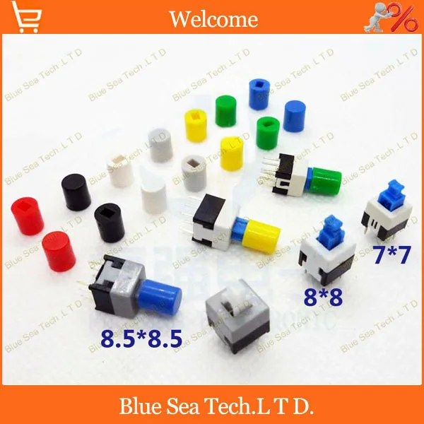 

200PCS 7 color Tactile Push Button Switch Cap,tact button Cap,fit 7*7mm;8*8*mm;8.5*8.5mm,Parcel is not include the switch
