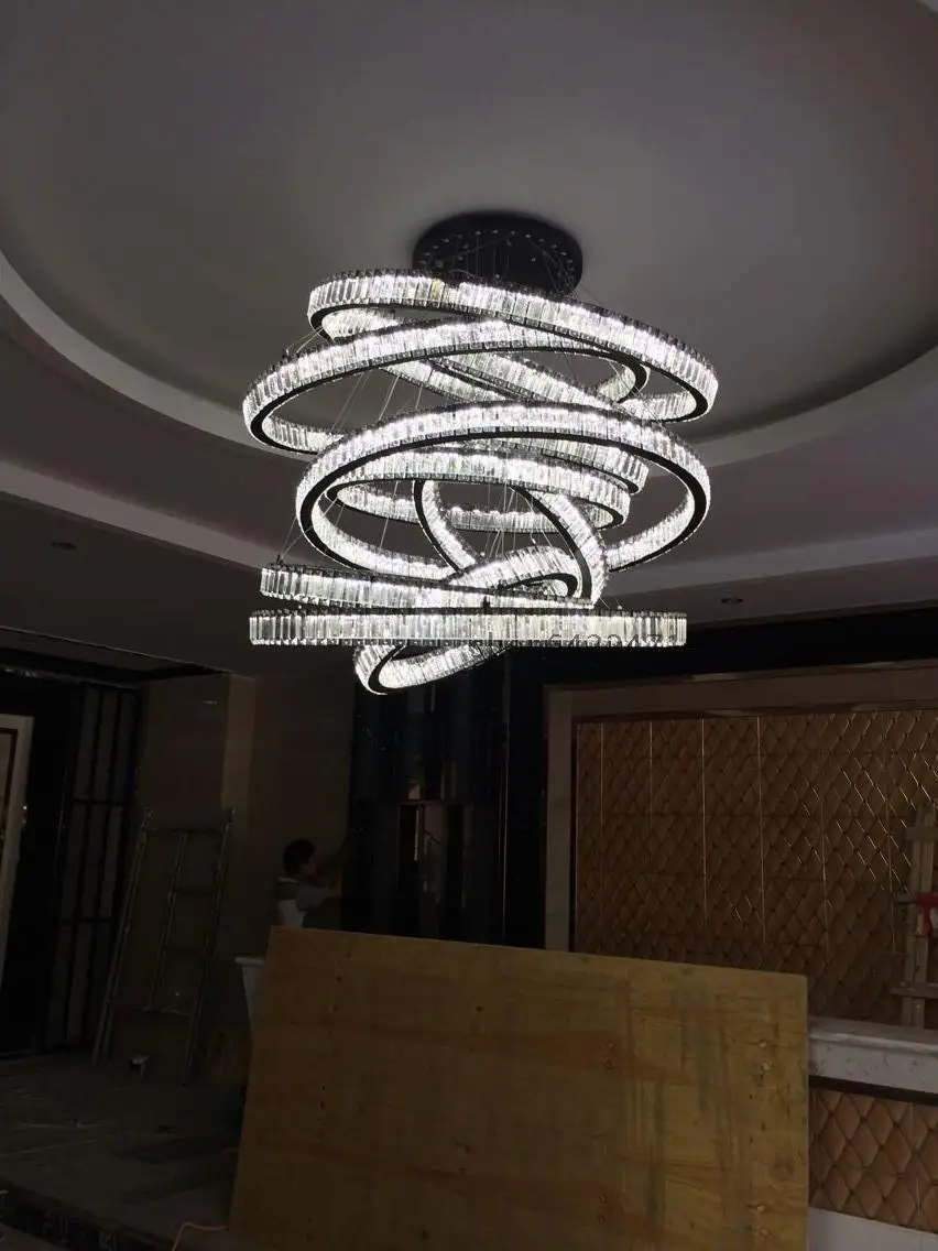 Modern Engineering Led Ring Light Circular Wrought Iron Chandelier Led Ring Light Circular Wrought Iron