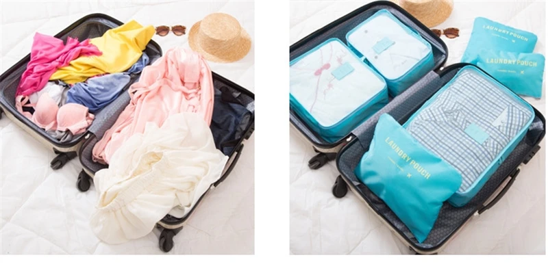 Дорожная сумка для хранения набор из 6 стирка несессер упаковка Органайзеры для одежды отделка посылка чемодан Организатор
