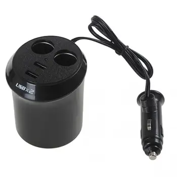 

12V Car Cigarette Lighter Charger Power Adapter Splitter Dual USB Port 2 Sockets plug outlet fast charging for mobile phone
