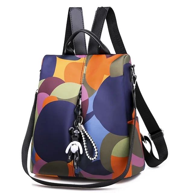 Cheap Women Backpack Fashion Multicolor Anti Theft 20-35 Litre Student Book Bag Vintage Casual Printed Schoolgirl Bag Feature Bookbag