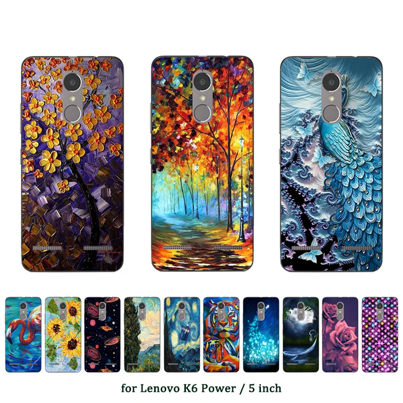 

For Lenovo K6 K6 Power Case Soft TPU Silicone Coque Oill Printed Fundas For K6 Power 5.0 inch Phone Cases K6Power Capa