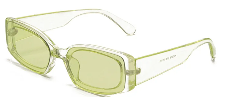NYWOOH, прозрачные солнцезащитные очки для женщин, фирменный дизайн, Ретро стиль, прямоугольные солнцезащитные очки, женские, карамельный цвет, прозрачные очки, UV400 - Цвет линз: Green
