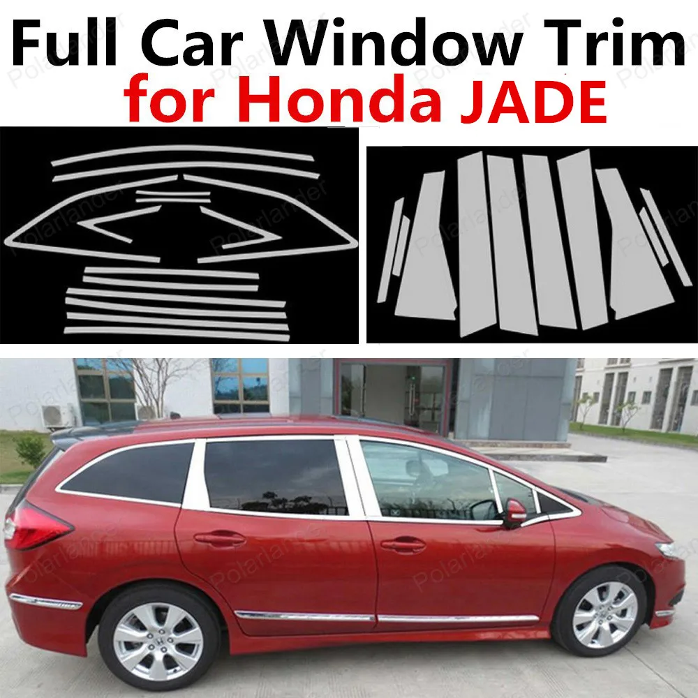 

big sale Car Styling Stainless Steel For Honda Jade Full Car Window Trim With Column Exterior Accessories