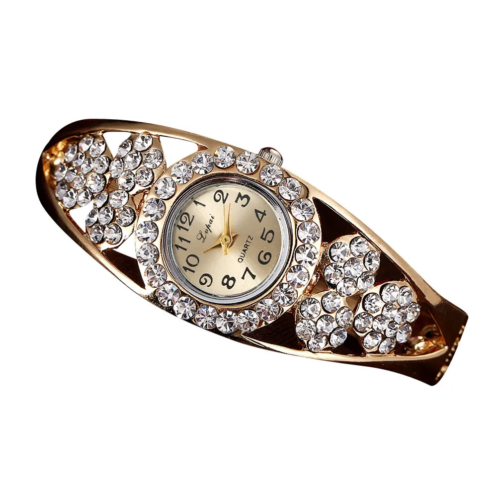 

LVPAI Lady Hot Sale Fashion Luxury Women's Watches Bracelet Watch Diamond Rhinestone Stainless Steel Band Digital dial Clock B30