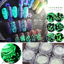 

1g/Box Fluorescent Luminous Nail Art Sequins Heart Star Round 1.5mm 3mm Ultra-thin Nail Glitter Flakes Powder Glow in the Dark