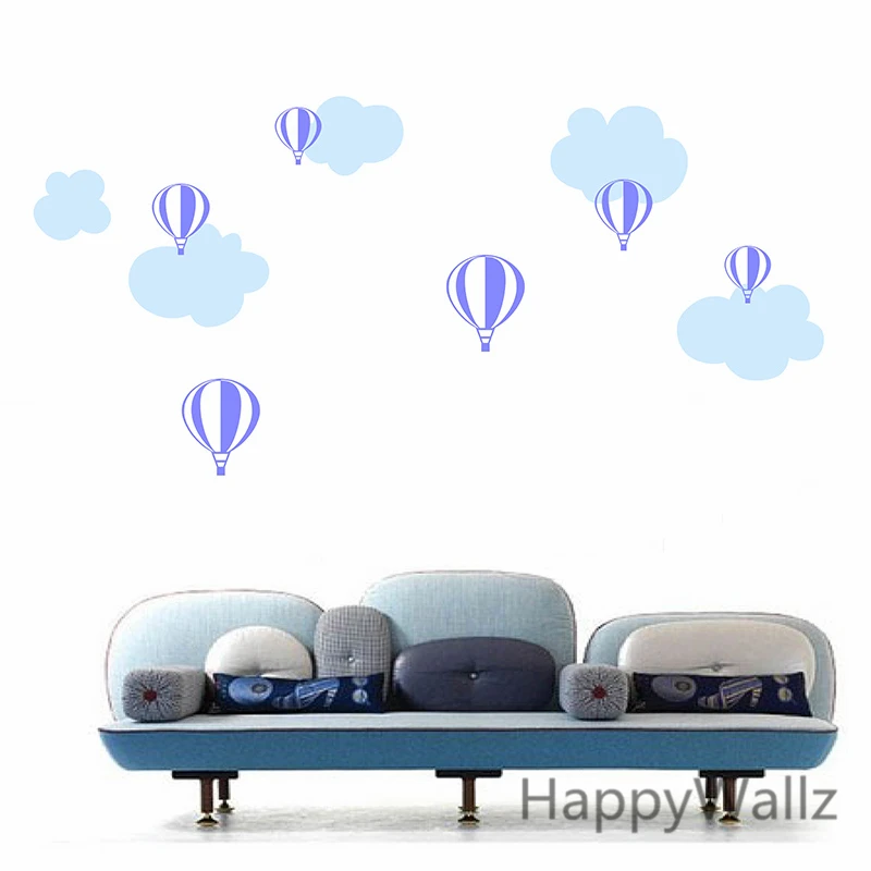 Hot Air Balloon Wall Sticker Balloon Clouds Baby Nursery Wall Decals